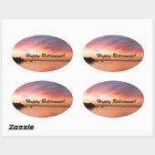 Happy Retirement Florida Sunset Ovale Sticker (Vel)