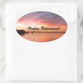 Happy Retirement Florida Sunset Ovale Sticker (Tas)