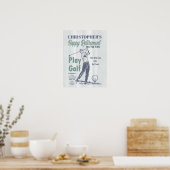 Happy Retirement Funny Retro Golf Party Poster (Keuken)