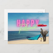 Happy Retirement Funny Surreal Beach Scene Briefkaart (Voorkant / Achterkant)
