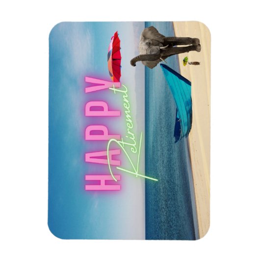 Happy Retirement Funny Surreal Beach Scene Magneet (Verticaal)