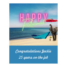 Happy Retirement Funny Surreal Beach Scene