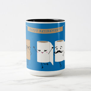 Happy Retirement Funny Toilet Paper Tweekleurige Koffiemok