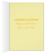 Happy Retirement geel madeliefje patroon naam (Binnen (Rechts))