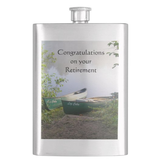 Happy Retirement Gefeliciteerd Canoes River Flacon (Voorkant)