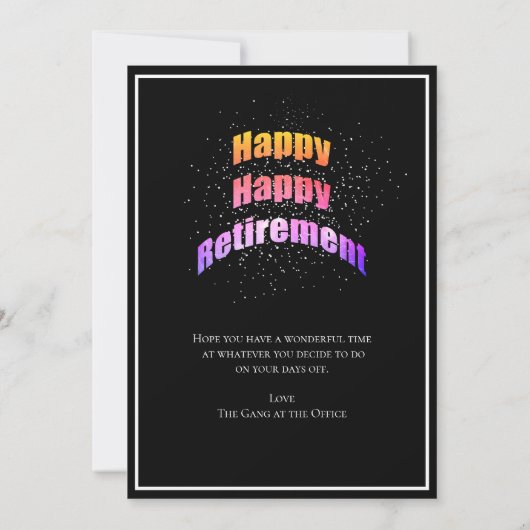 Happy Retirement Gefeliciteerd dat je het leuk heb Kaart (Achterkant)