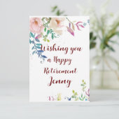 Happy Retirement Gefeliciteerd Floral wenst (Staand voorkant)