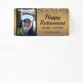 Happy Retirement Gold Confetti Budget Eén foto Spandoek (Insitu)