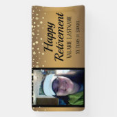 Happy Retirement Gold Confetti Budget Eén foto Spandoek (Verticaal)