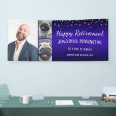 Happy Retirement Gold Confetti Photo Collage Spandoek (Beurs)