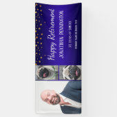 Happy Retirement Gold Confetti Photo Collage Spandoek (Verticaal)