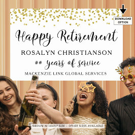 Happy Retirement Gold Confetti Script Aangepast Poster