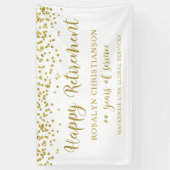 Happy Retirement Gold Confetti Script Aangepast Spandoek (Verticaal)
