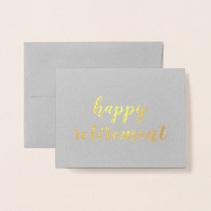 Happy Retirement Gold Folie Brush Brushstroke Kaarten