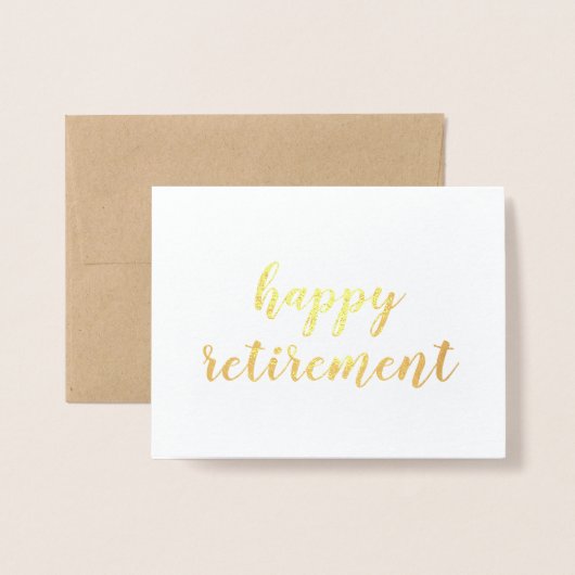 Happy Retirement Gold Folie Brush Brushstroke Kaarten (Voorkant met envelop)