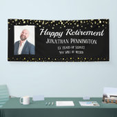 Happy Retirement Gold met Confetti One Photo Bann Spandoek (Beurs)