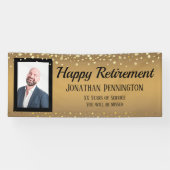 Happy Retirement Gold met Confetti One Photo Spandoek (Horizontaal)