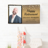 Happy Retirement Gold met Confetti One Photo Spandoek (Insitu)
