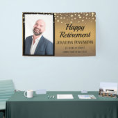 Happy Retirement Gold met Confetti One Photo Spandoek (Beurs)