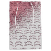 Happy Retirement Gold Pink Glitter Medium Cadeauzakje (Voorkant)