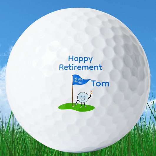 Happy Retirement Golfbal Cartoon met bier Golfballen