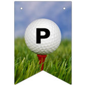 Happy Retirement-golfbal op t-shirt in gras Vlaggetjes (Derde vlag)