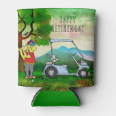 Happy Retirement Golfer en Golf Cart Koelbox Blikjeskoeler (Voorkant)