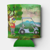 Happy Retirement Golfer en Golf Cart Koelbox Blikjeskoeler (Achterkant)