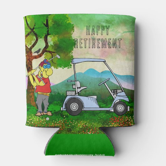 Happy Retirement Golfer en Golf Cart Koelbox Blikjeskoeler (Achterkant)
