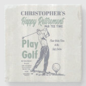 Happy Retirement Golfer Theme Retro Golf Stenen Onderzetter (Voorkant)