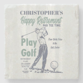 Happy Retirement Golfer Theme Retro Golf Stenen Onderzetter