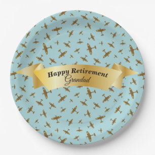 Happy Retirement Grandad Syrian Airplane Print Papieren Bordje