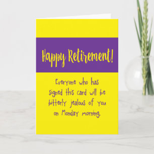 Happy Retirement grappige boodschap van medewerker Kaart