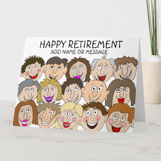 Happy Retirement Grappige Gezichten Kaart (Voorkant)