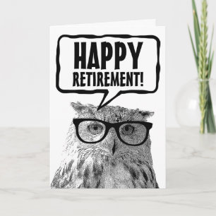 Happy Retirement grappige owl custom wenskaart Kaart