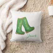Happy Retirement green gardening welly boot Kussen (Deken)