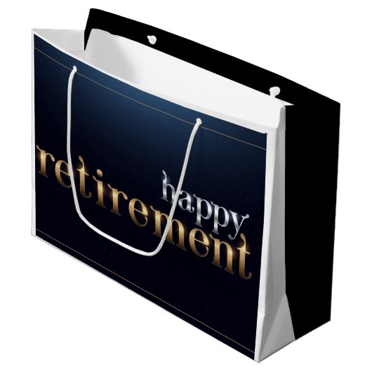 Happy Retirement Groot Cadeauzakje (Voorkant Gekanteld)