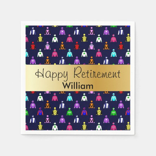 Happy Retirement Horse Racing Jockey Silks Servet (Voorkant)
