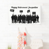 Happy Retirement Jouw tekst en Background Color Spandoek (Insitu)