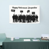 Happy Retirement Jouw tekst en Background Color Spandoek (Beurs)
