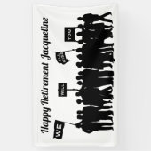 Happy Retirement Jouw tekst en Background Color Spandoek (Verticaal)