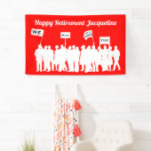 Happy Retirement Jouw tekst en Background Color Spandoek (Insitu)