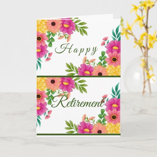 Happy Retirement Kaart (Gele Bloem)