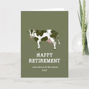 Happy Retirement-kaarten   Rustige Koe Feestdagen Kaart
