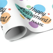 Happy Retirement kleurful confetti douanenaam Cadeaupapier (Rol Hoek)