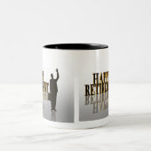 Happy Retirement koffiemok Tweekleurige Koffiemok (Center)