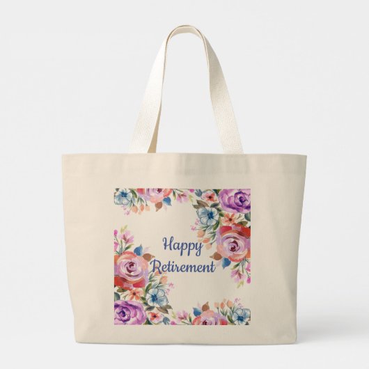 Happy Retirement Large Tote Bag (Achterkant)