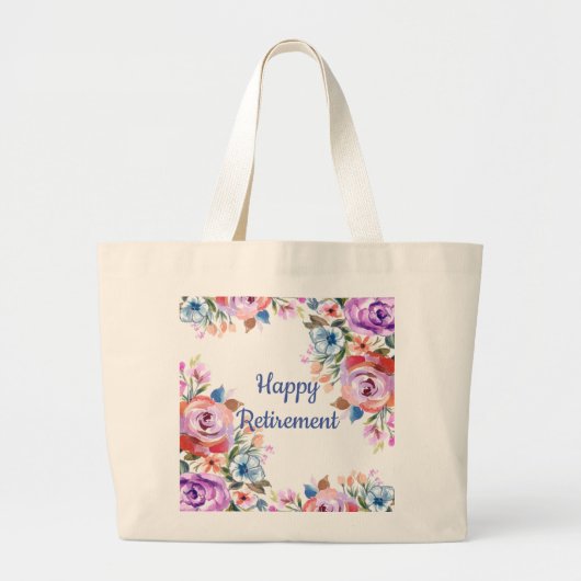 Happy Retirement Large Tote Bag (Voorkant)