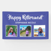 Happy Retirement Lavender Paarse meerdere foto's Spandoek (Horizontaal)