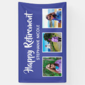 Happy Retirement Lavender Paarse meerdere foto's Spandoek (Verticaal)